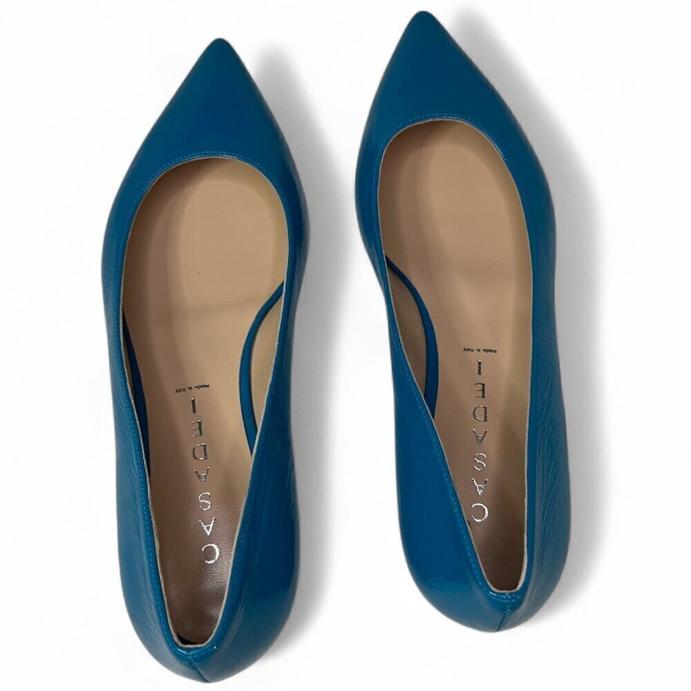 Casadei Women's Turquiose Leather Pointed Toe Flats EU 36.5 NWOB - Picture 7 of 13